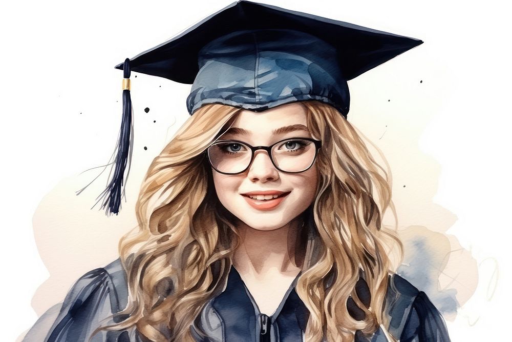 Graduation glasses adult intelligence. AI generated Image by rawpixel.