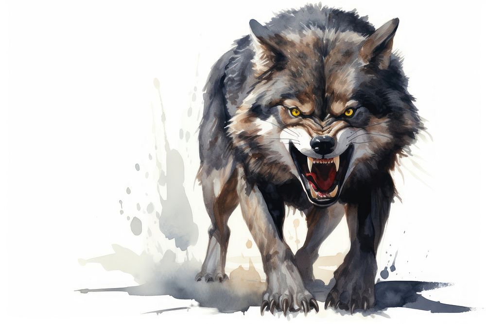 Wolf mammal animal aggression. AI generated Image by rawpixel.