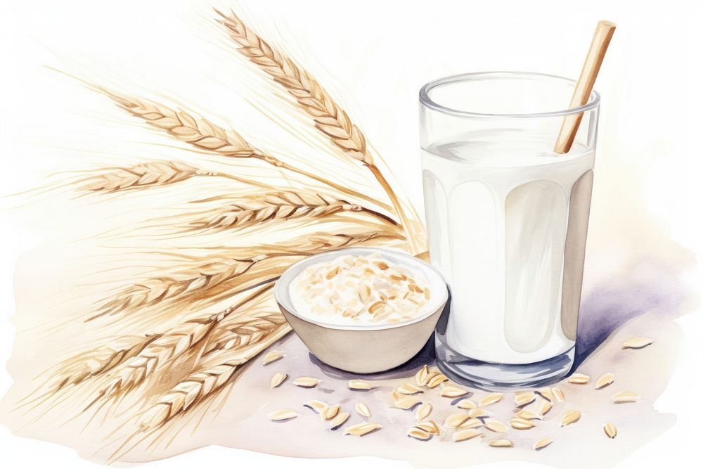Milk dairy wheat food. AI generated Image by rawpixel.