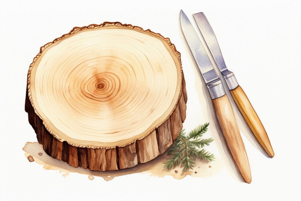 Wood knife plate plant. AI generated Image by rawpixel.