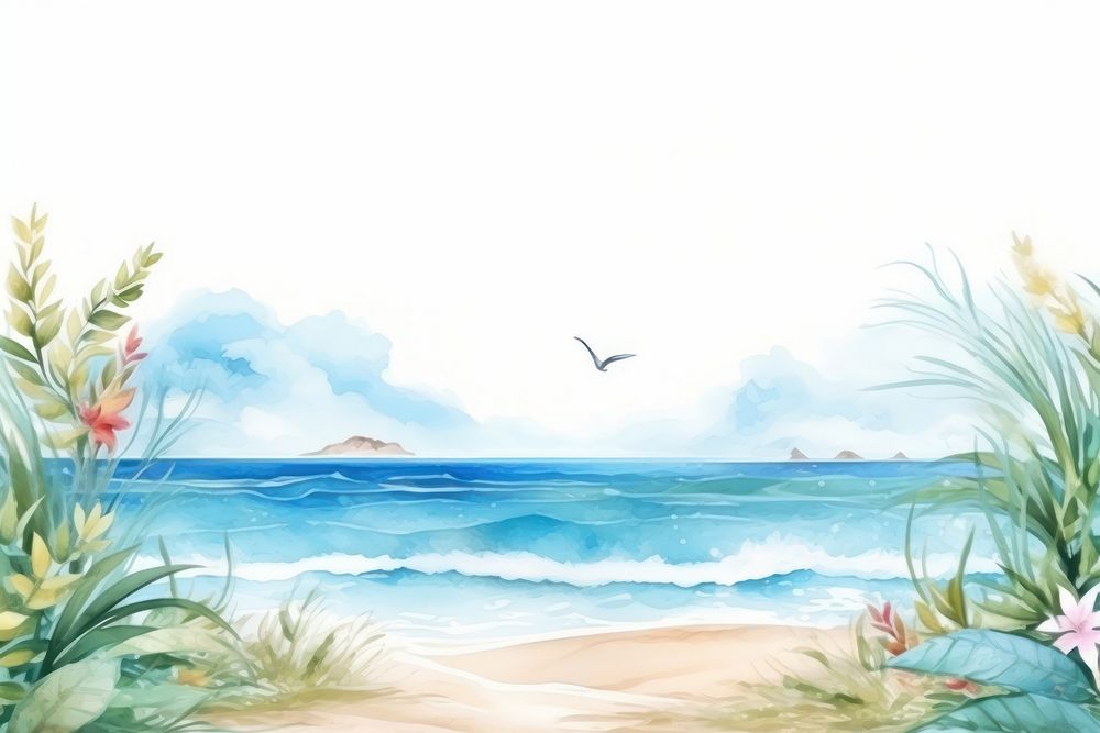 Sea landscape outdoors painting. AI generated Image by rawpixel.