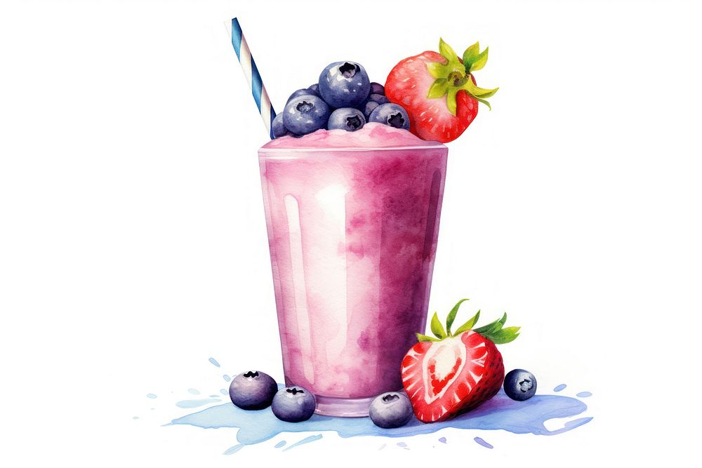 Smoothie blueberry fruit drink. AI generated Image by rawpixel.