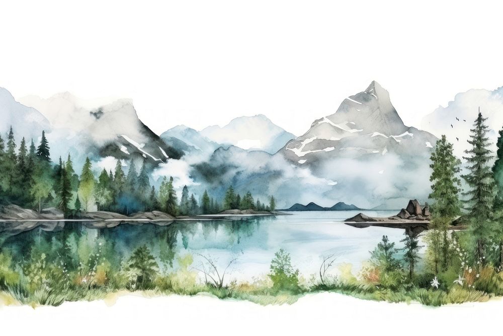 Landscape nature wilderness mountain. AI generated Image by rawpixel.