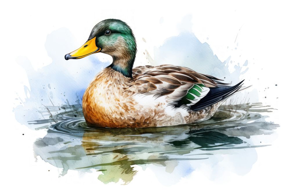 Duck mallard animal bird. AI generated Image by rawpixel.