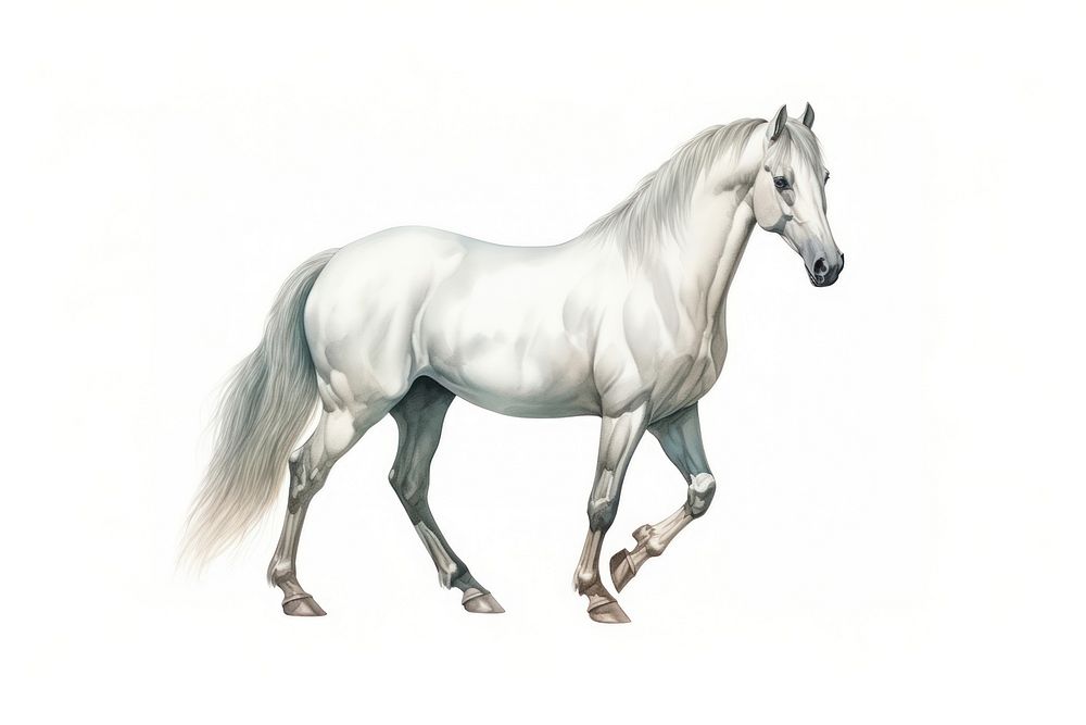 Horse stallion drawing animal. 