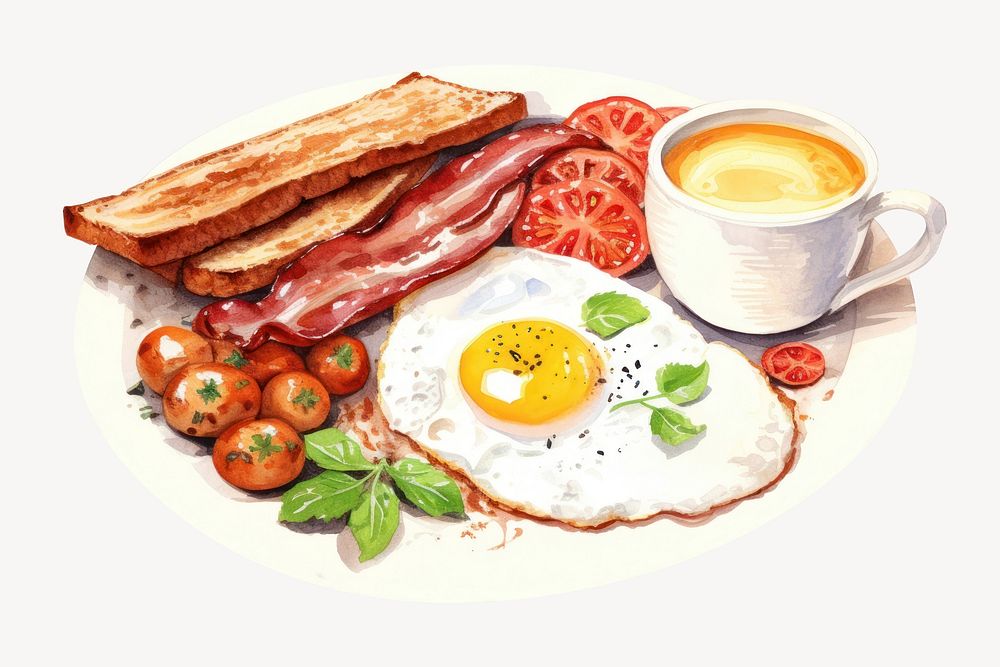 Breakfast brunch coffee plate. AI generated Image by rawpixel.