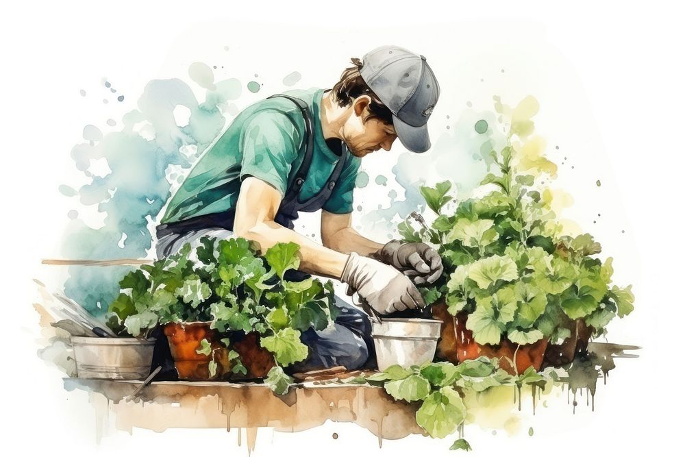 Gardening outdoors adult plant. AI generated Image by rawpixel.