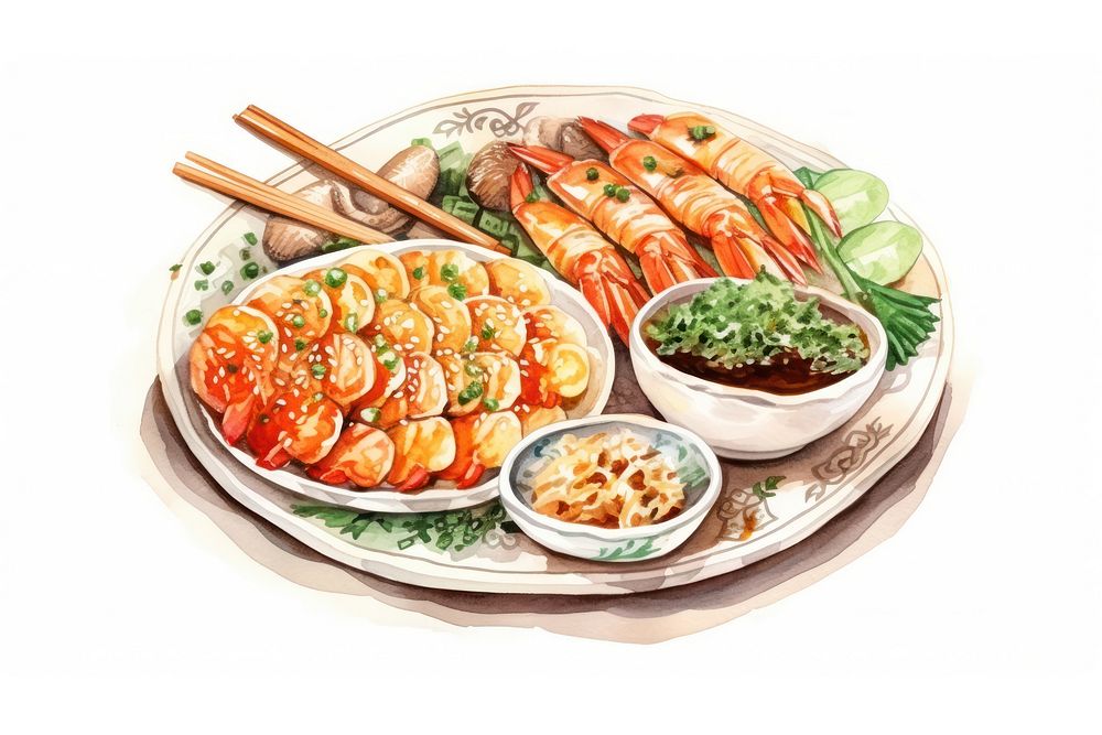 Food chopsticks plate meal. AI generated Image by rawpixel.