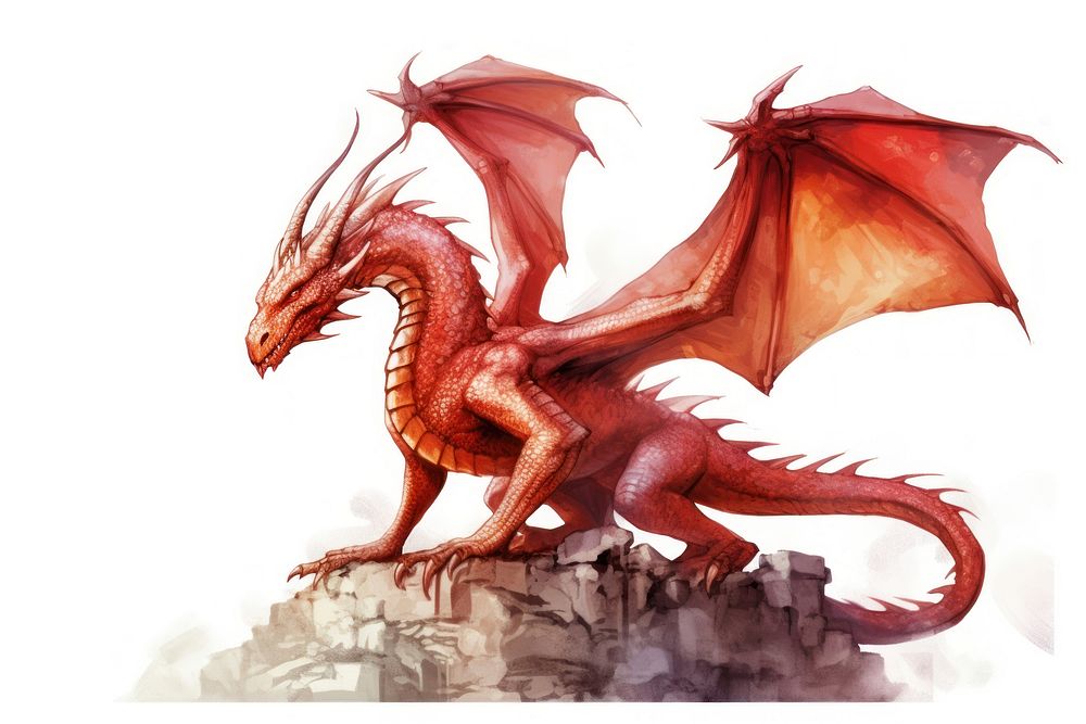 Dragon dinosaur red representation. AI generated Image by rawpixel.
