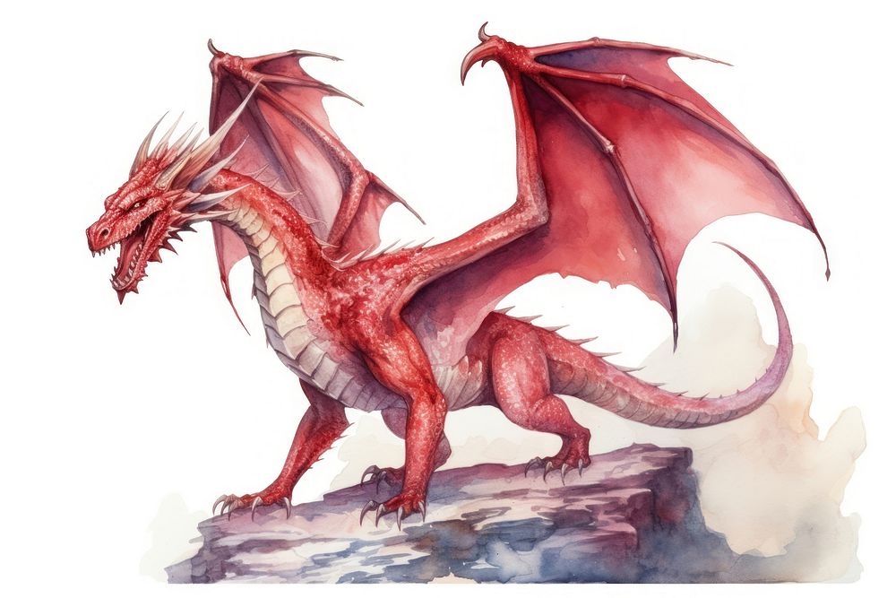 Dragon dinosaur animal red. AI generated Image by rawpixel.