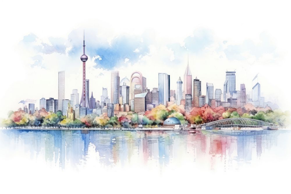 Landscape city architecture cityscape. AI generated Image by rawpixel.