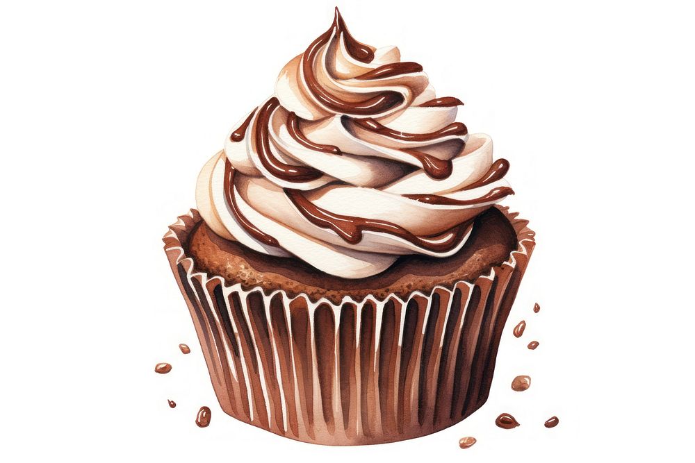 Cupcake chocolate dessert cream. AI generated Image by rawpixel.