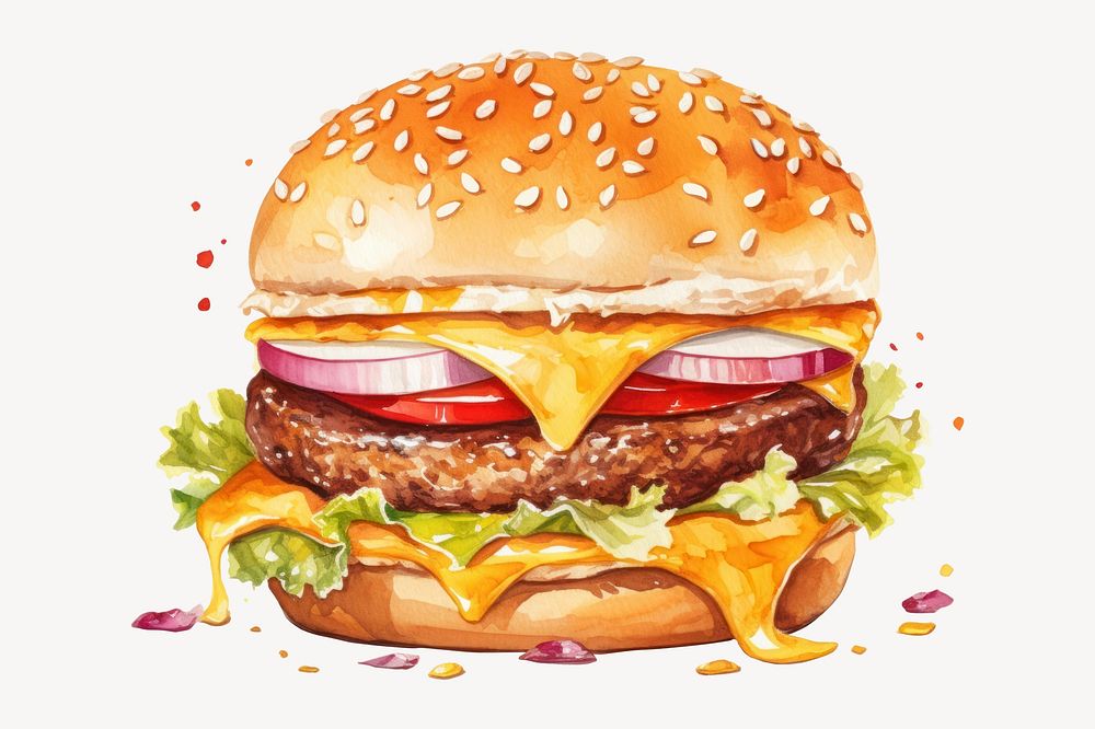 Cheese burger food hamburger. AI generated Image by rawpixel.