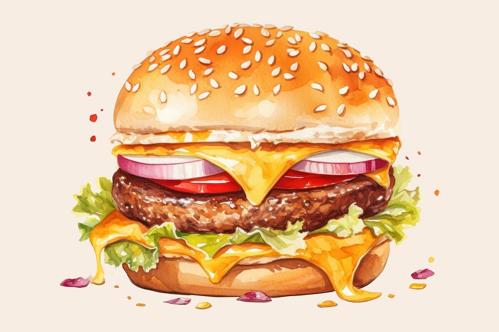 Cheese burger food hamburger. AI generated Image by rawpixel.