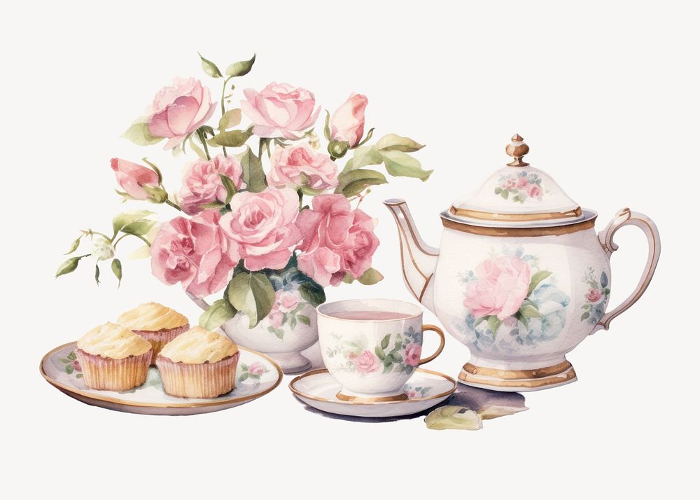 Porcelain teapot saucer flower
