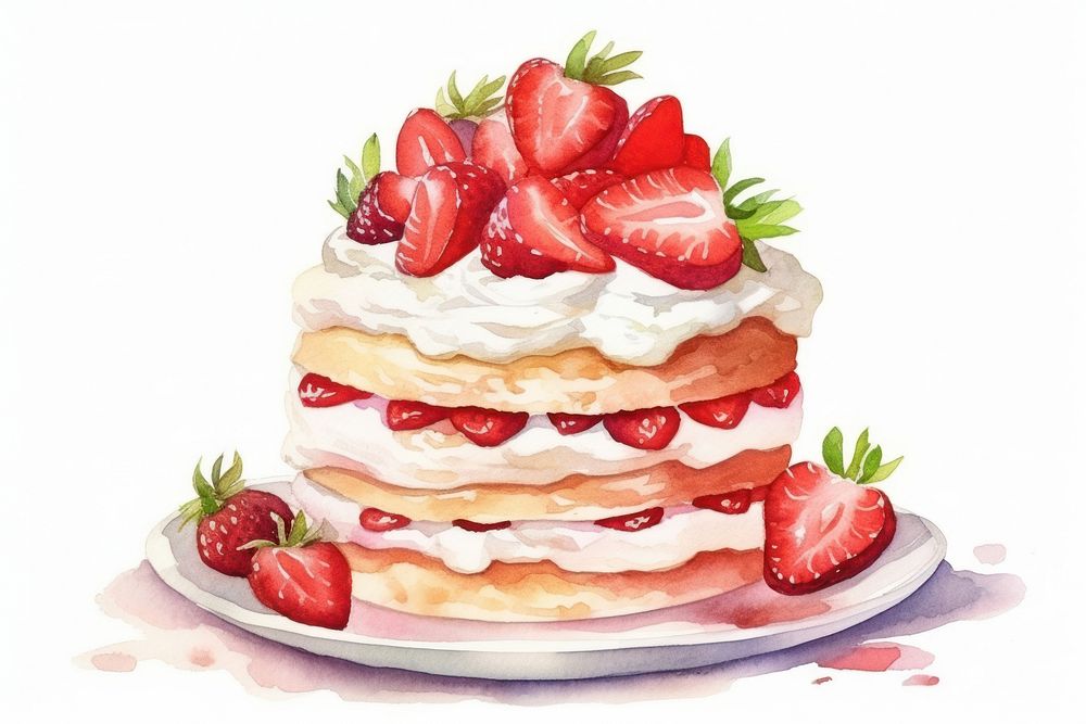 Strawberry cake dessert cream. 