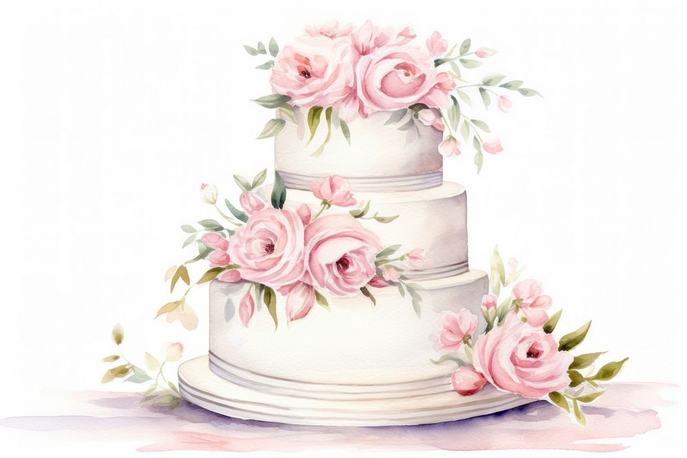 Wedding cake dessert flower. AI generated Image by rawpixel.