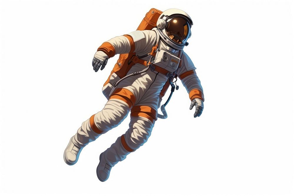 Astronaut cartoon sports white background. AI generated Image by rawpixel.