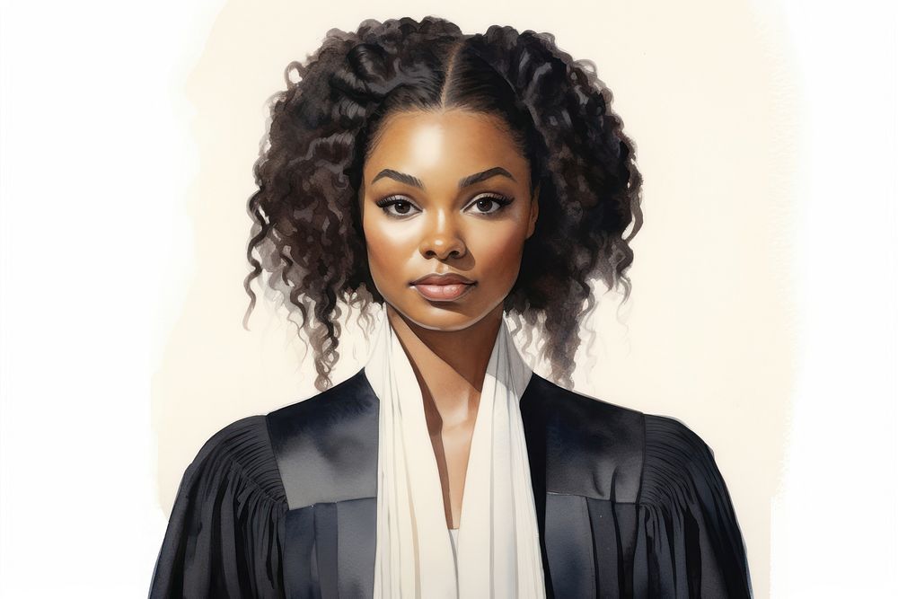 Portrait of black female judge. AI generated Image by rawpixel.