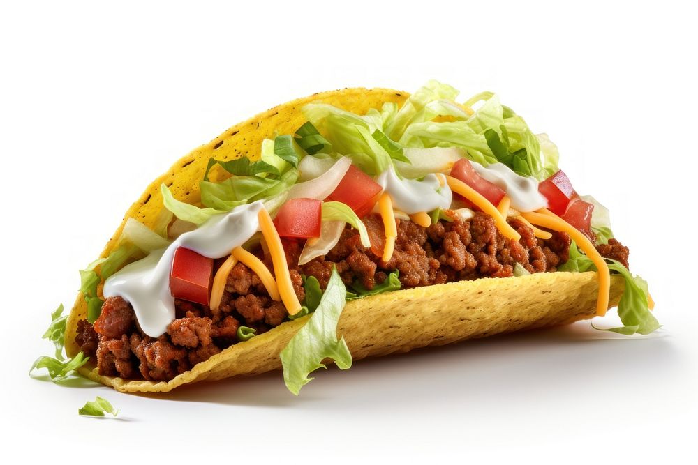Taco food white background mexican food. AI generated Image by rawpixel.