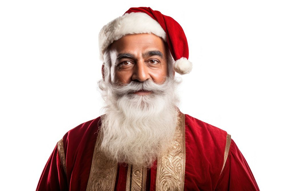 Christmas beard adult white background. AI generated Image by rawpixel.