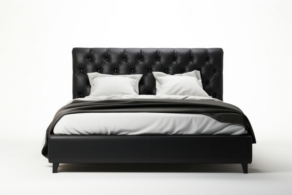Bed furniture bedroom black. AI generated Image by rawpixel.