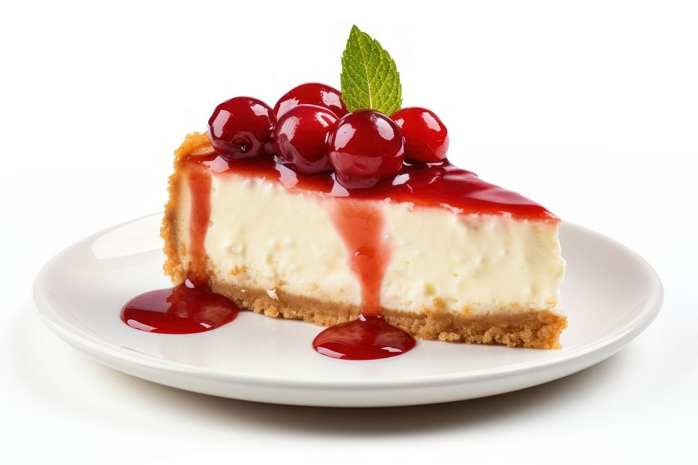 Cheesecake dessert fruit plate. AI generated Image by rawpixel.
