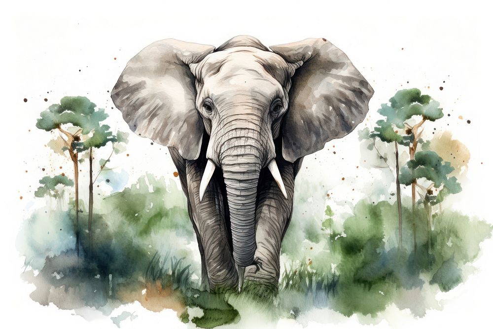 Elephant wildlife animal mammal. AI generated Image by rawpixel.