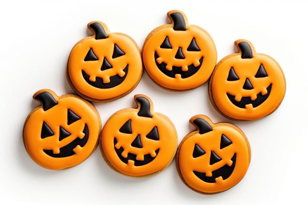 Halloween pumpkin cookie food. AI generated Image by rawpixel.