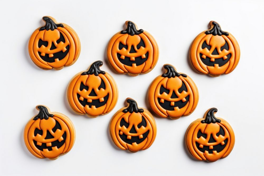 Halloween pumpkin cookie food. AI generated Image by rawpixel.