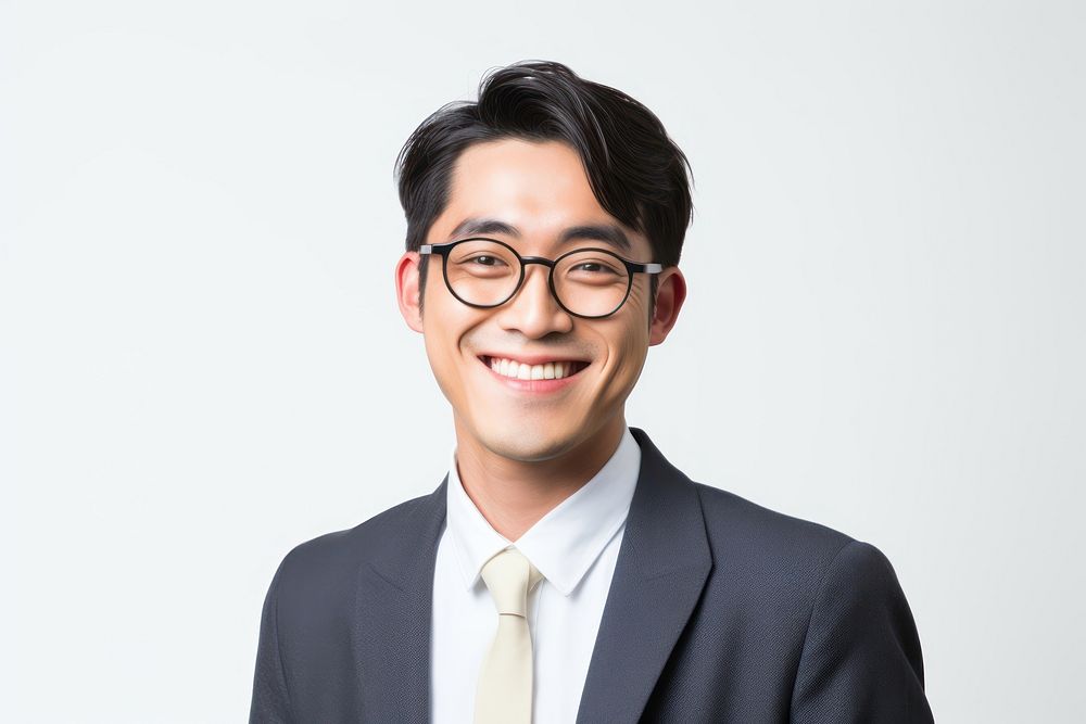 Portrait glasses adult smile. AI generated Image by rawpixel.