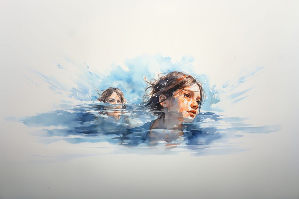 Portrait swimming water photography. AI generated Image by rawpixel.