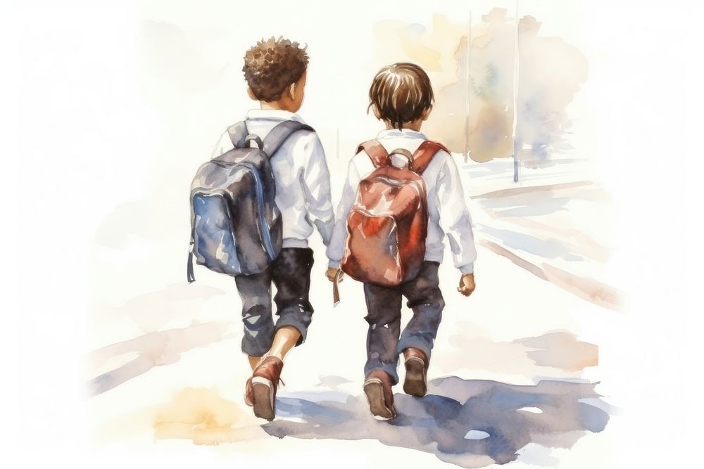 Footwear backpack walking child. AI generated Image by rawpixel.