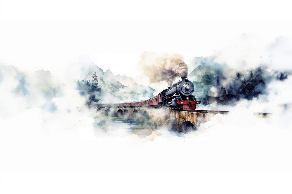 Train outdoors vehicle smoke. AI generated Image by rawpixel.