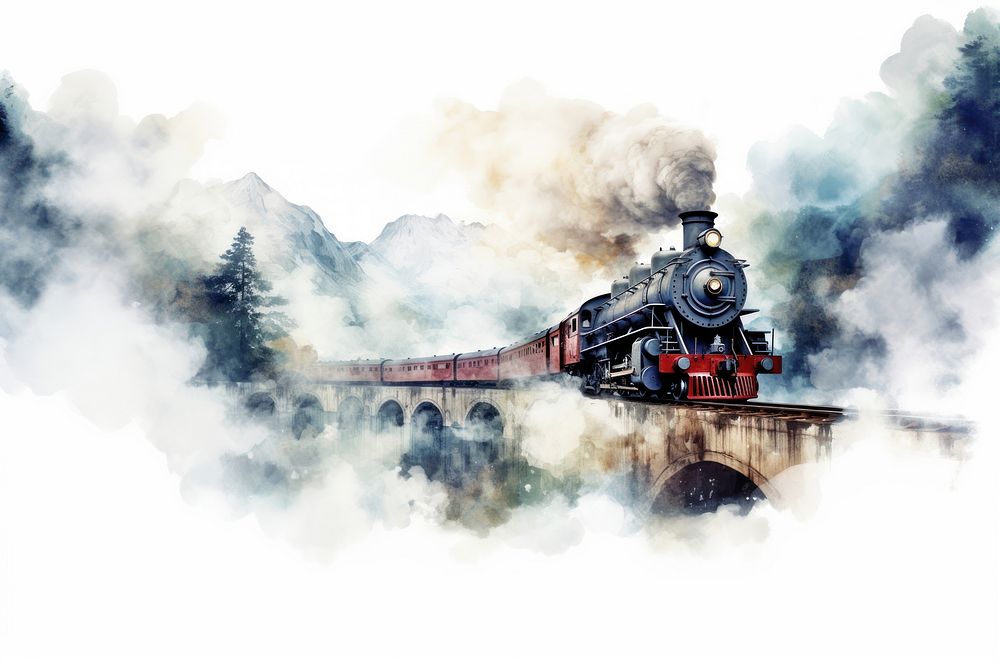 Train locomotive vehicle railway. AI generated Image by rawpixel.