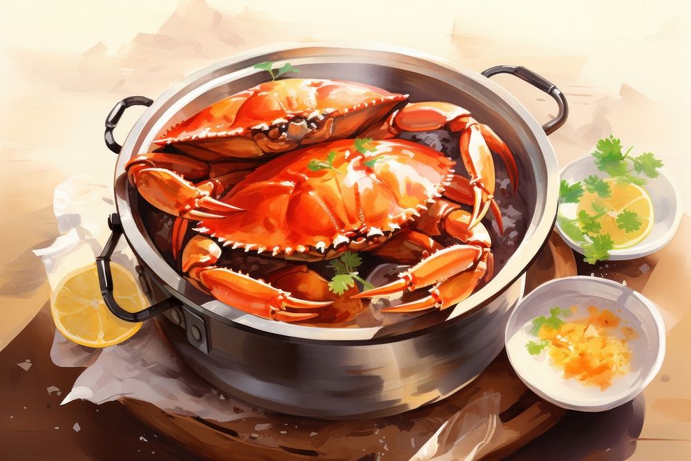 Crab seafood lobster meal. AI generated Image by rawpixel.