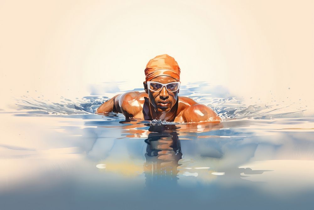 Swimming swimwear sports adult. AI generated Image by rawpixel.