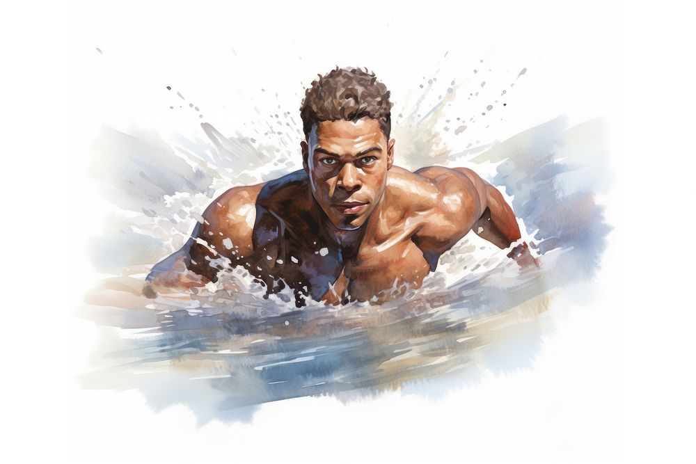 Swimming portrait sports adult. AI generated Image by rawpixel.