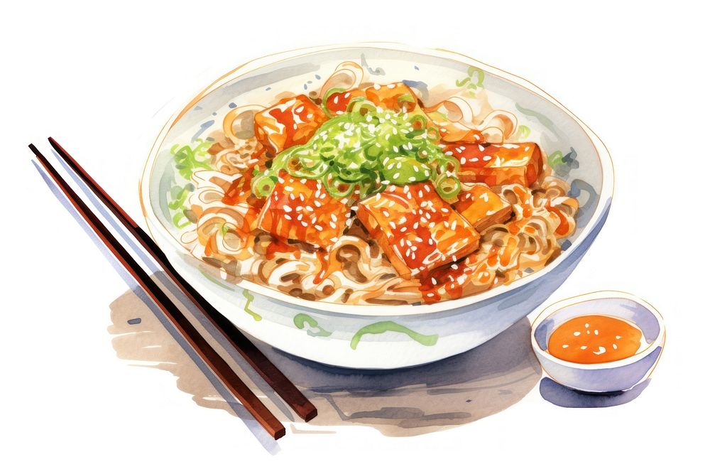 Chopsticks noodle ramen plate. AI generated Image by rawpixel.