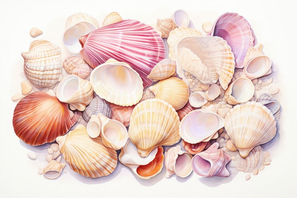 Seashell clam food invertebrate. AI generated Image by rawpixel.