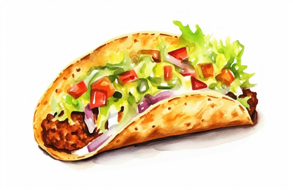 Taco bread food vegetable. 