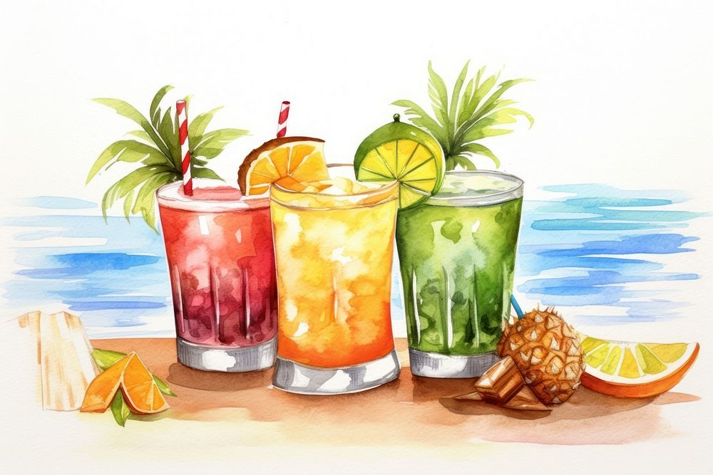 Cocktail pineapple mojito summer. AI generated Image by rawpixel.