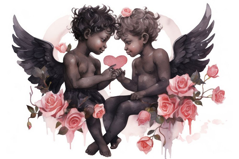 Angel cupid togetherness creativity. AI generated Image by rawpixel.
