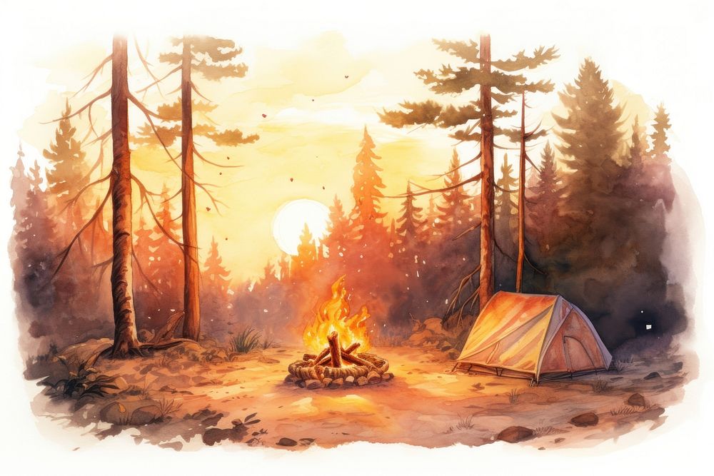 Fire outdoors bonfire camping. AI generated Image by rawpixel.