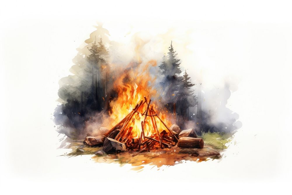 Fire bonfire paper fireplace. AI generated Image by rawpixel.