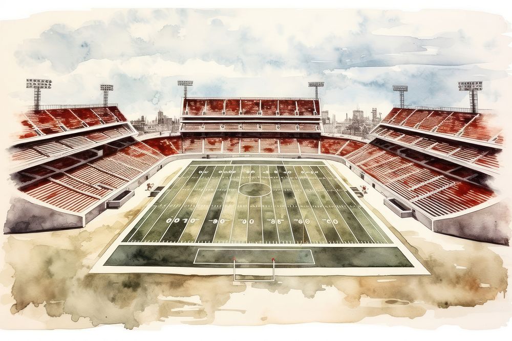 Football architecture sports field. AI generated Image by rawpixel.