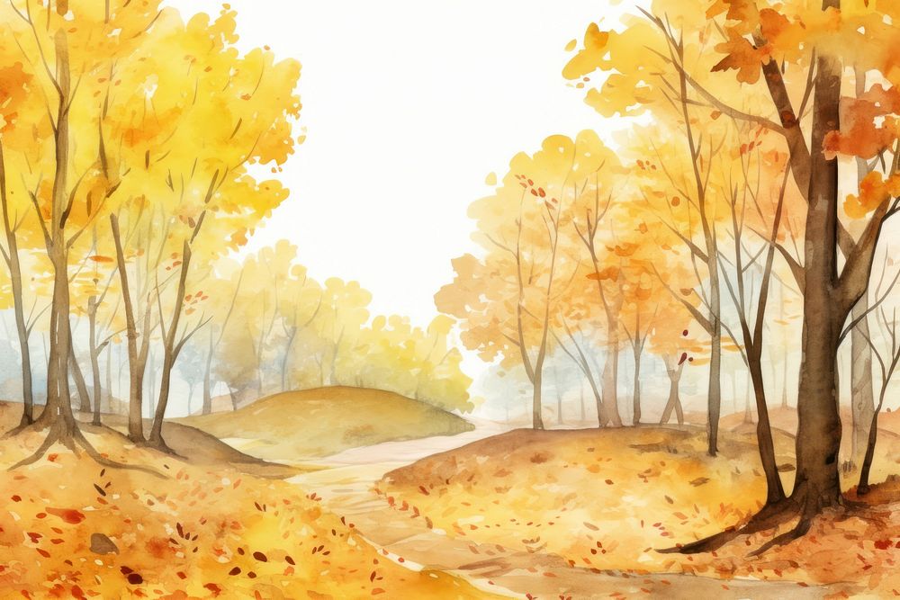 Forest landscape outdoors painting. 