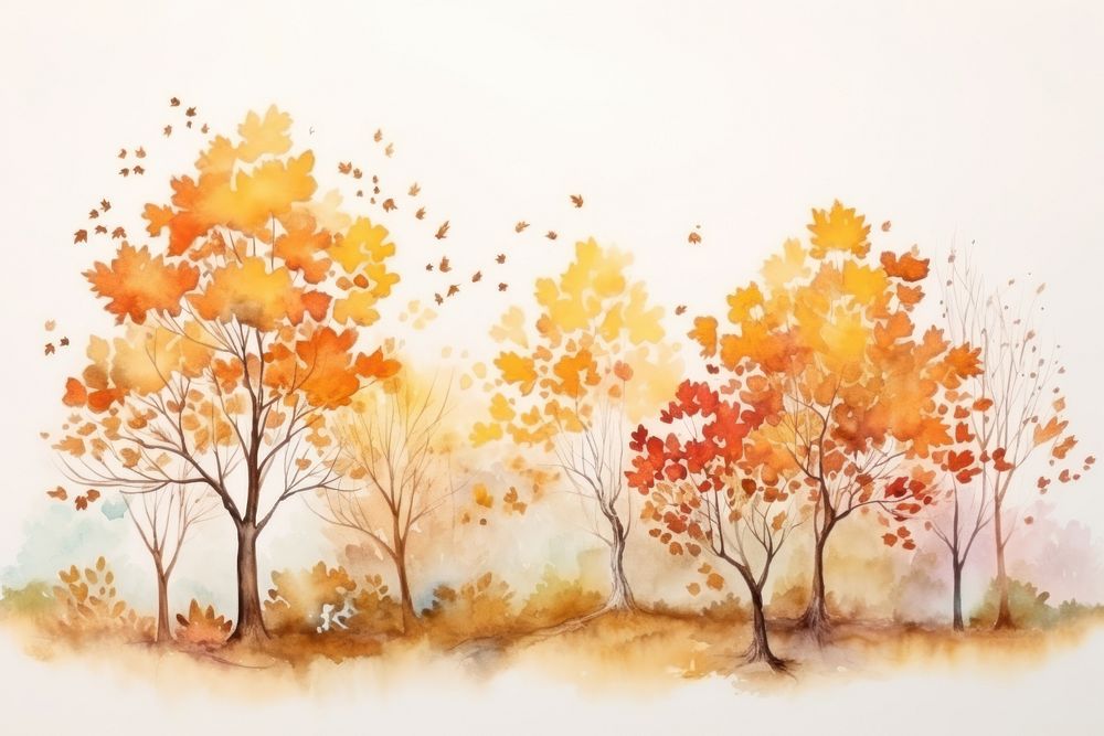 Outdoors painting autumn plant. 