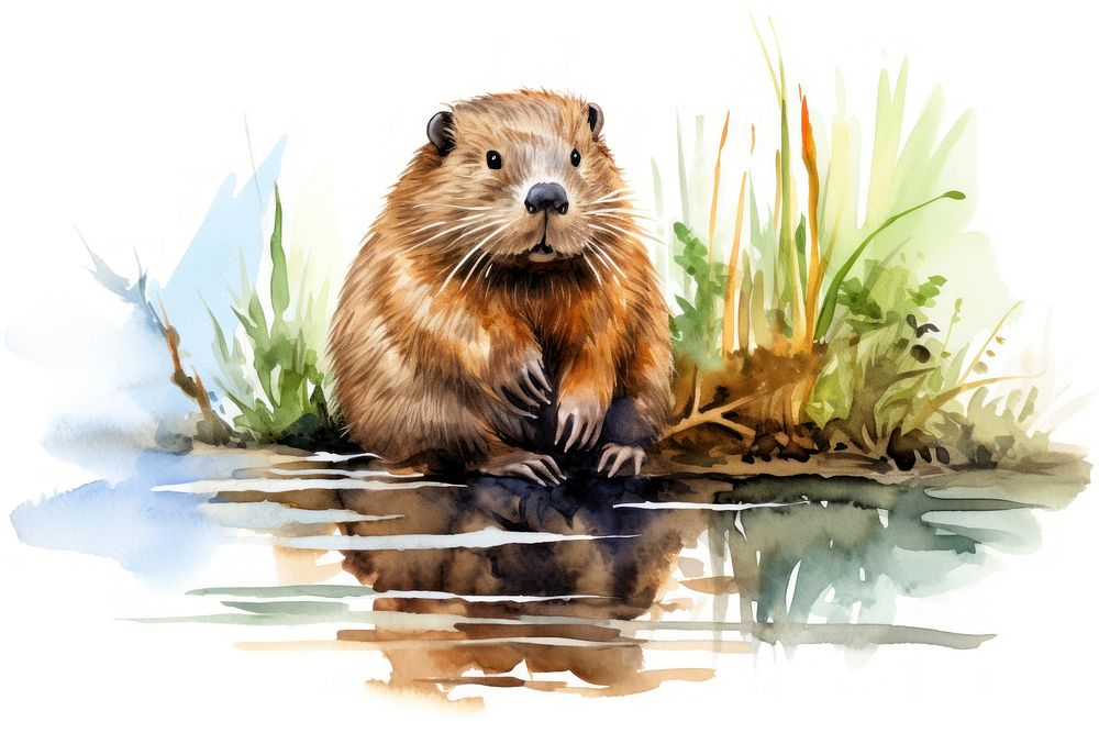Beaver wildlife animal mammal. AI generated Image by rawpixel.
