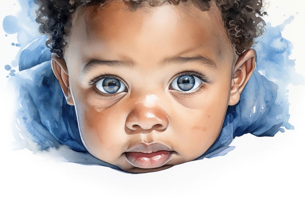 Baby portrait eye photography. AI generated Image by rawpixel.